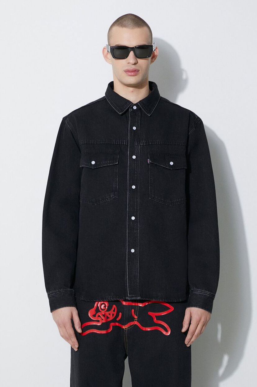 Skjorte BBC IceCream Icecream Running Dog Relaxed Denim Shirt Sort | IC24149