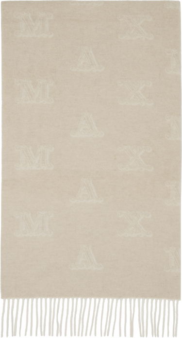 Tørklæde Max Mara Wsklause Monogram Jacquard Fringed Scarf Beige | 2524546302600, 0