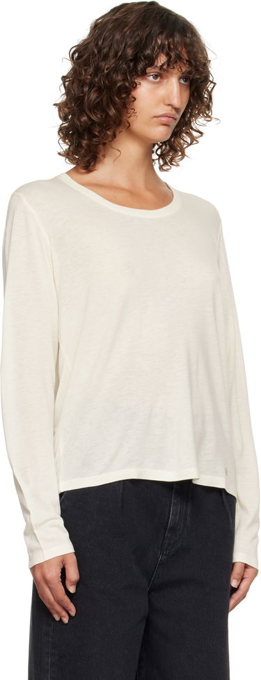 T-shirt Loulou de Saison Loulou de Saison Ava LDS Longsleeve Jersey T-shirt Hvid | AVA LDS, 1