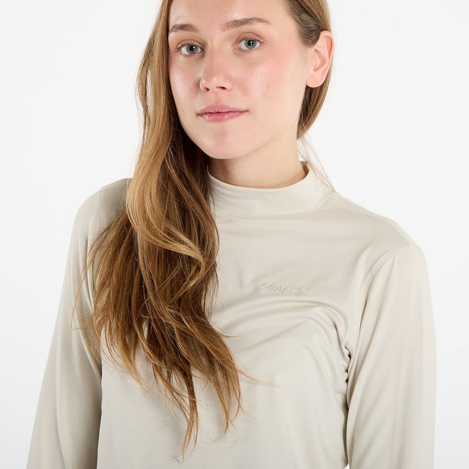 T-shirt Craft Flow Long Sleeve Mock Neck Top Beige | 1916290-214200, 1