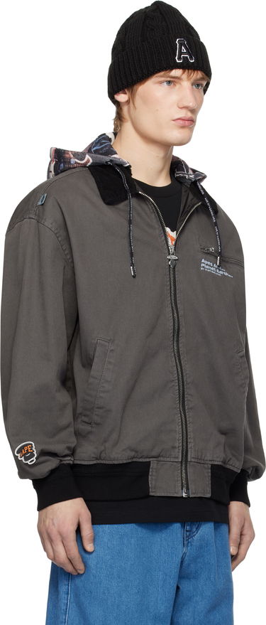 Bomberjakke AAPE by A Bathing Ape AAPE by A Bathing Ape Hoodie Jacket Grå | AAPLJM7675XXNBKL, 1