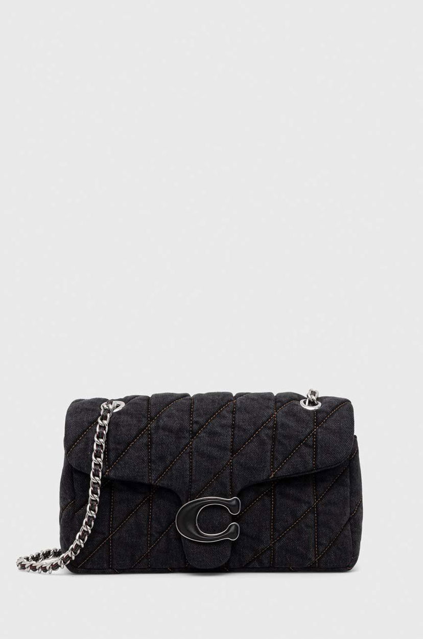 Håndtaske Coach Coach Quilted Denim Shoulder Bag Sort | CR704