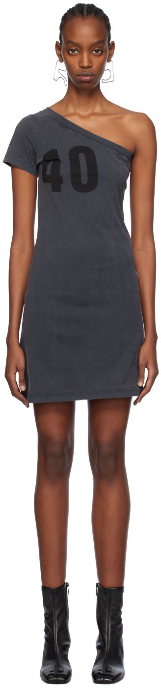 Kjole Courrèges One Shoulder Number Graphic Minidress Grå | 124JRO363JS0109
