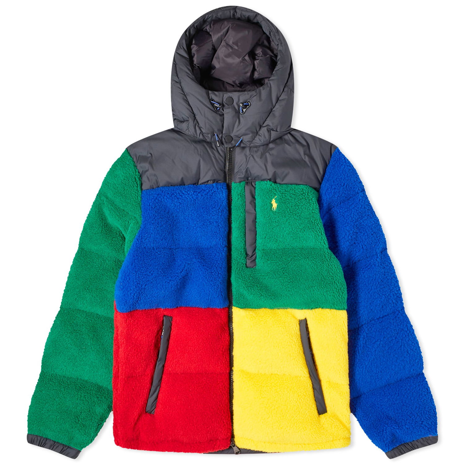 Puffer jakke Polo by Ralph Lauren Colour Block Fleece Puffer Jacket Grøn | 710923299001, 0