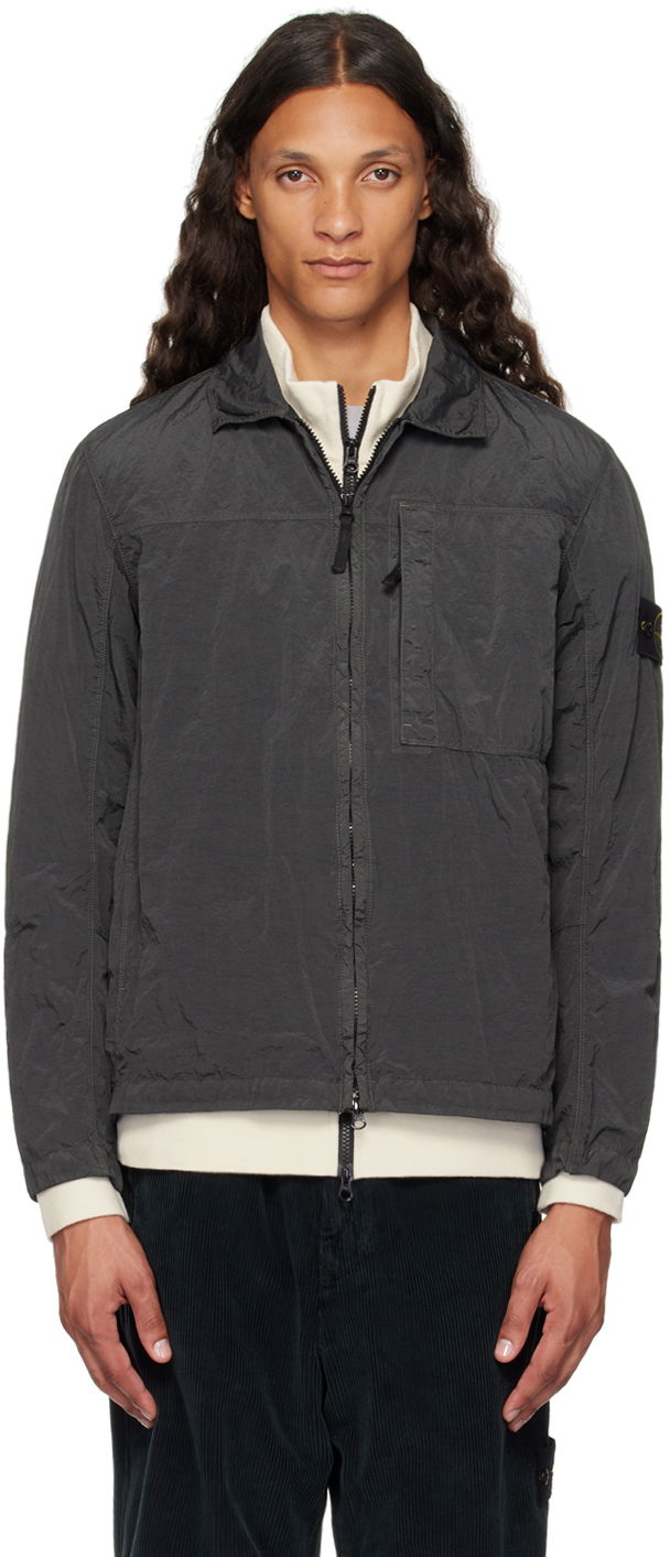 Jakke Stone Island Black Nylon Metal Jacket Grå | 811511819