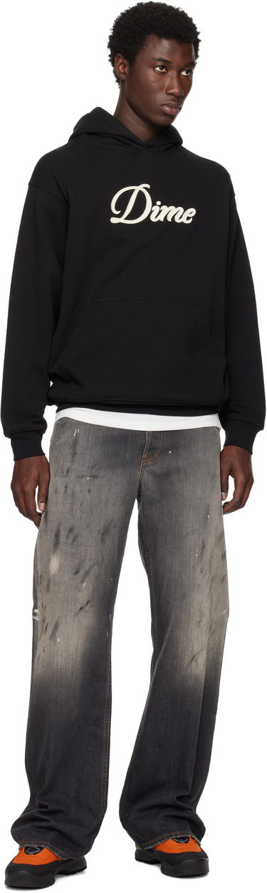Sweatshirt Dime Cursive Hoodie Sort | DIMESU2543BLK, 3