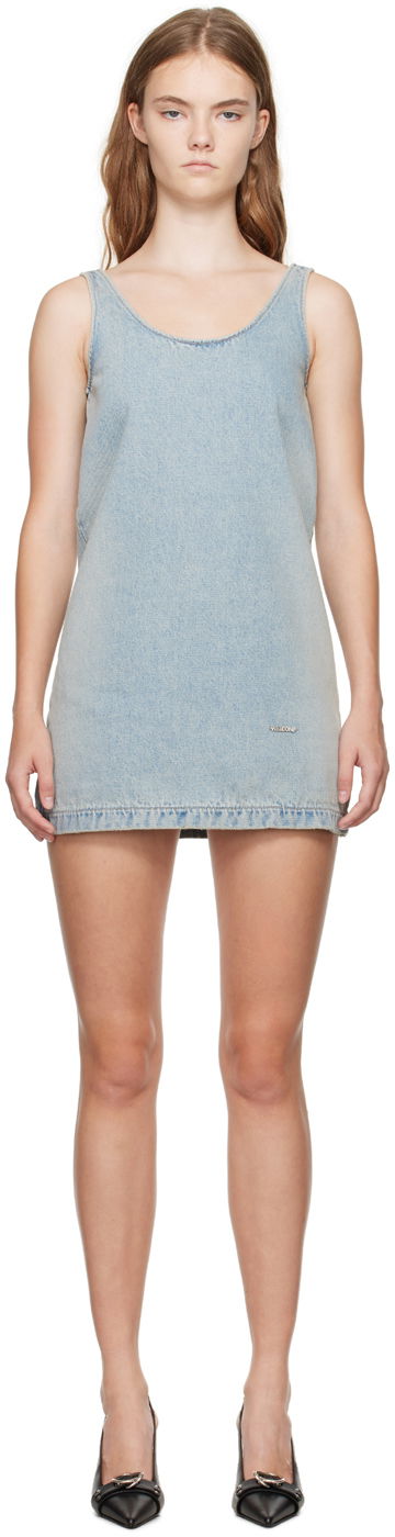 Kjole We11done We11done Faded Denim Mini Dress Blå | WD-DO2-24-358-W-SK