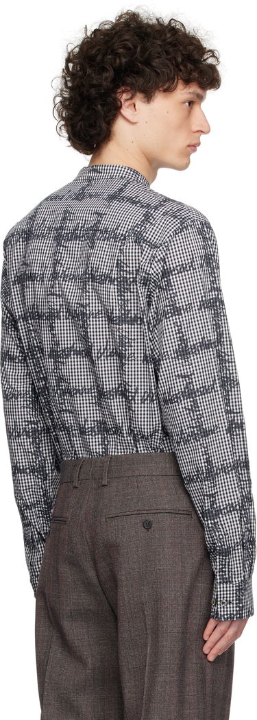 Skjorte Vivienne Westwood Vivienne Westwood Gingham Print Band Collar Shirt Hvid | 2401003X-W011T-, 2