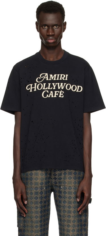 T-shirt AMIRI Amiri Hollywood Cafe Distressed T-Shirt Sort | AMJYTE1176, 0