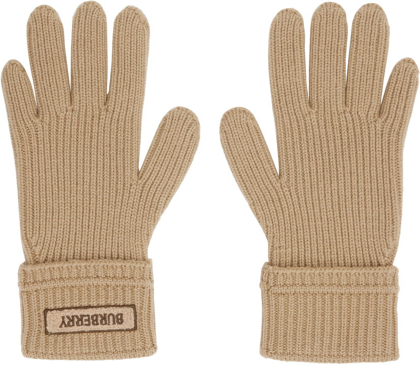 Handsker Burberry Burberry Wool Gloves with Logo Patch Beige | 8114594
