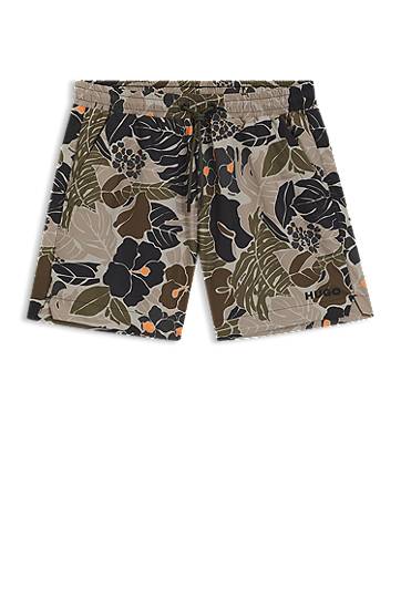 Shorts BOSS Quick-Dry Printed Swim Shorts Beige | 50510061