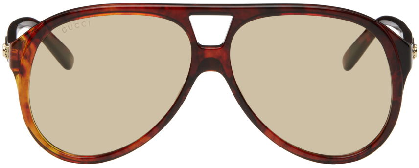 Solbriller Gucci Aviator Sunglasses Brun | GG1286S-002, 0
