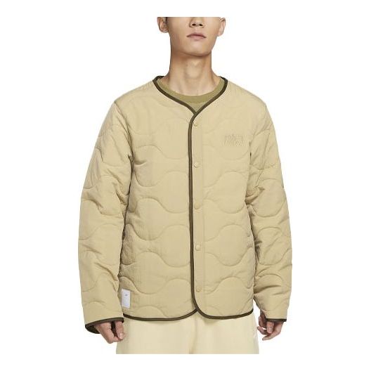 Puffer jakke Nike Sportswear Logo Quilted Jacket Beige | DZ5223-297