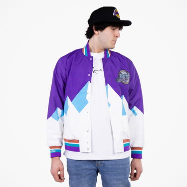 Bomberjakke Mitchell & Ness 75th Anniversary Warm Up Jacket Flerfarvet | OJBF1201-UJAYYPPPPURP, 0