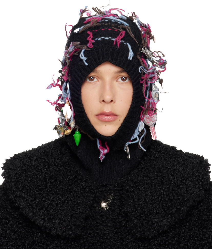 Hat Chopova Lowena Chopova Lowena Washed Up Embellished Balaclava Sort | 6713