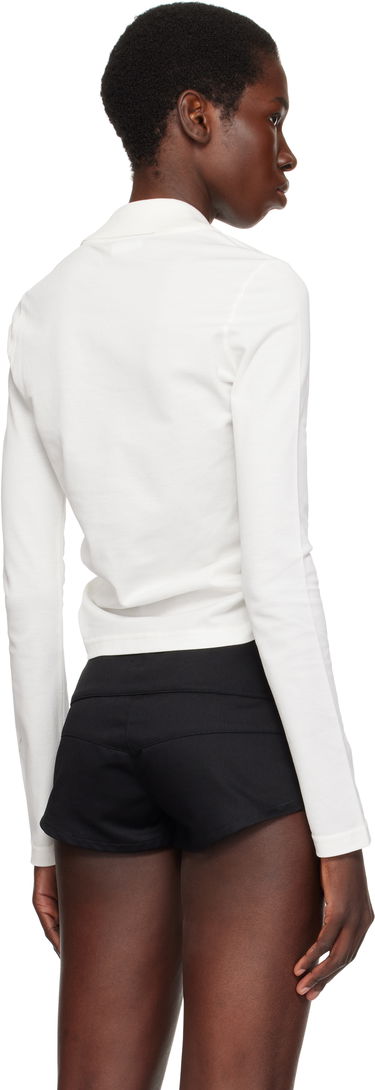 Shorts Courrèges Courrèges Twist Piqué Cropped Polo Hvid | 225JPO048JS0193, 2