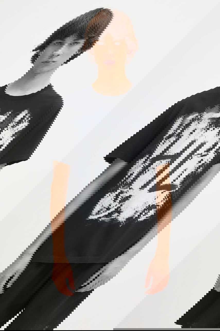 T-shirt Helmut Lang Helmut Lang Scribble Graphic T-Shirt Sort | P02HM511, 0