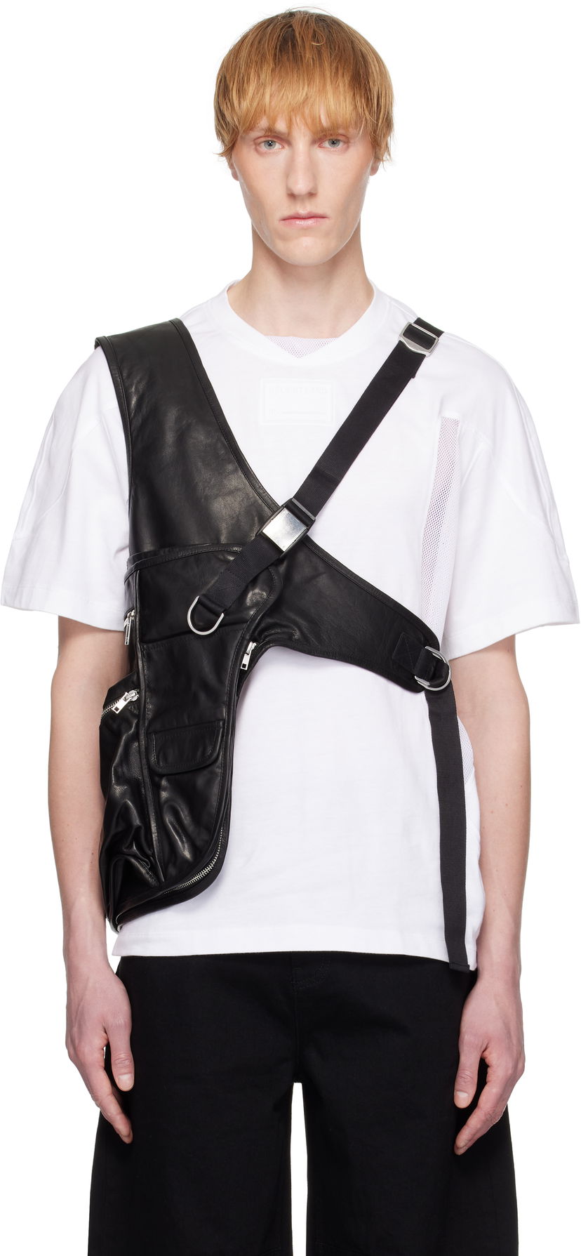 T-shirt Helmut Lang Helmut Lang Utility Bag Leather Vest Sort | P01HM101