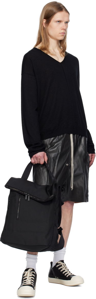 Sweater Rick Owens Rick Owens Hollywood V-Neck Sweater Sort | RU01E5621 WS, 3