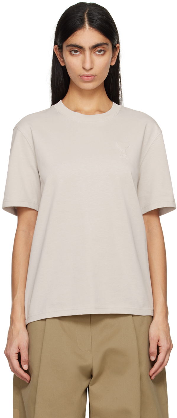 T-shirt AMI De Cœur T-Shirt Beige | UTS025.726, 0