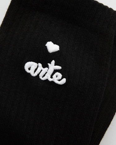 Sokker Arte Antwerp Heart Logo Crew Socks Sort | SS25-182M-BLACK, 2