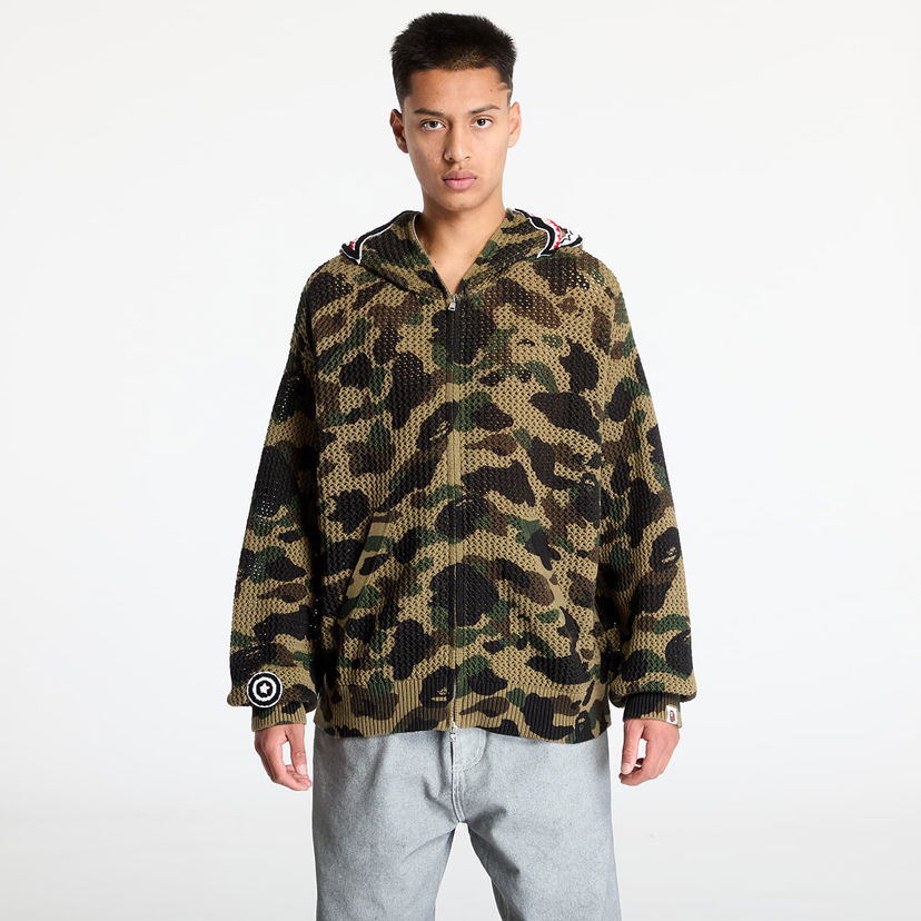 Sweater BAPE A BATHING APE Knit Sweat Hoodie Grøn | 001ZPK301307MGRN