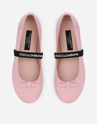 Sneakers og sko Dolce & Gabbana Patent Leather Ballet Flats With Bow Lyserød | D11294A483180400, 3
