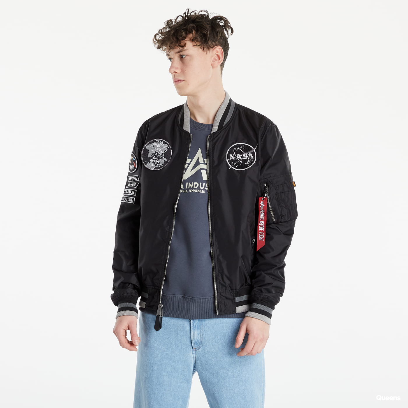 Bomberjakke Alpha Industries Bomber MA-1 NASA Voyager Rev Sort | 116105 03, 0