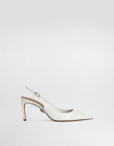 Tilbehør Dolce & Gabbana Dolce & Gabbana Polished Goatskin Slingbacks Hvid | CG0854A573880002, 0