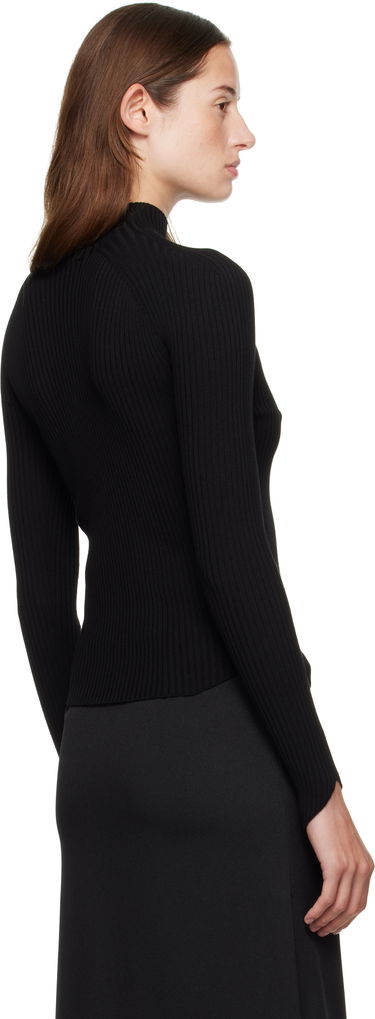 Sweater Courrèges Courrèges Ribbed Mock Neck Sweater Sort | 325MPU251FI0001, 2