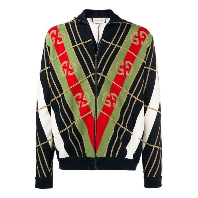 Sweater Gucci Gucci Knit Bomber Jacket Sort | 571558-XKAQD-4548, 0