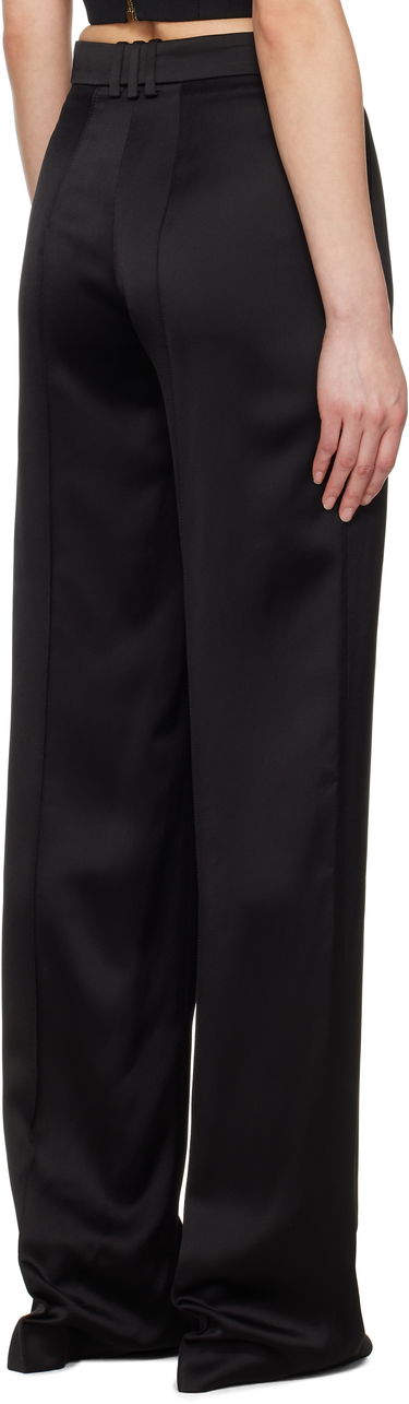 Bukser Balmain Balmain Satin Straight-Leg Trousers Sort | EF0PO160VB01, 2