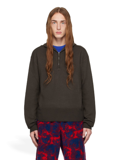 Sweatshirt Burberry Half-Zip Hoodie Grøn | 8075888