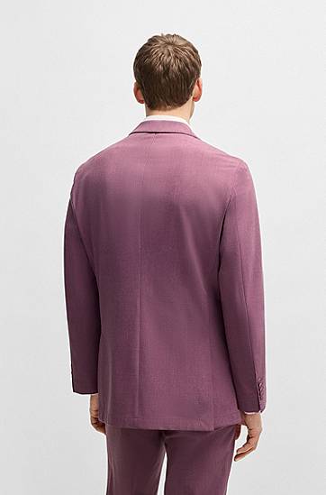 Jakke BOSS BOSS Slim Fit Micro-Patterned Stretch Suit Jacket Lilla | 50535038, 1