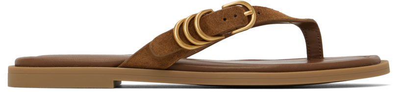 Skopleje rag & bone rag & bone Gia Suede Thong Sandals Brun | WFF25SF1003SU03