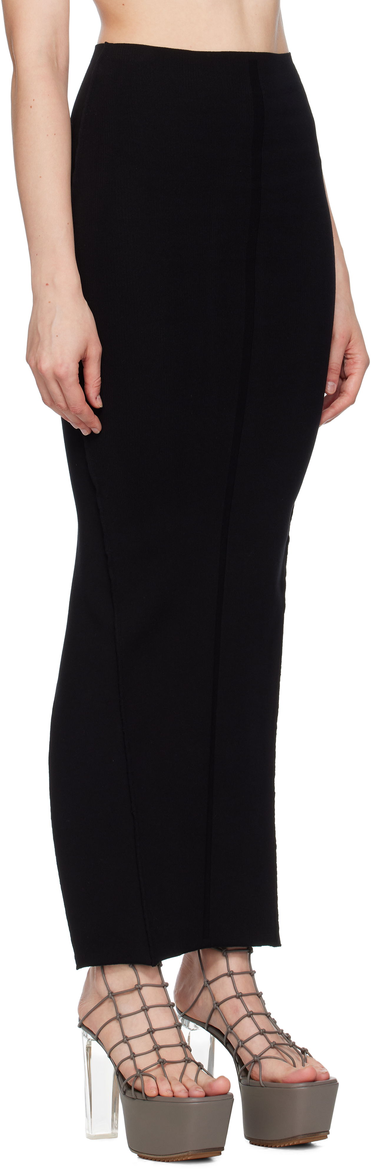 Nederdel Rick Owens Rick Owens Concordians Pillar Maxi Skirt Sort | RP02E4695 KST, 1