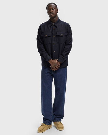 Skjorte Portuguese Flannel Wool Field Overshirt Mørkeblå | AW25.082.NAVY, 2