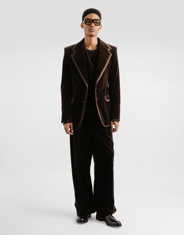 Jakke Dolce & Gabbana Dolce & Gabbana Single-Breasted Velvet Jacket Brun | G2VP0TFUVG7M0937, 1