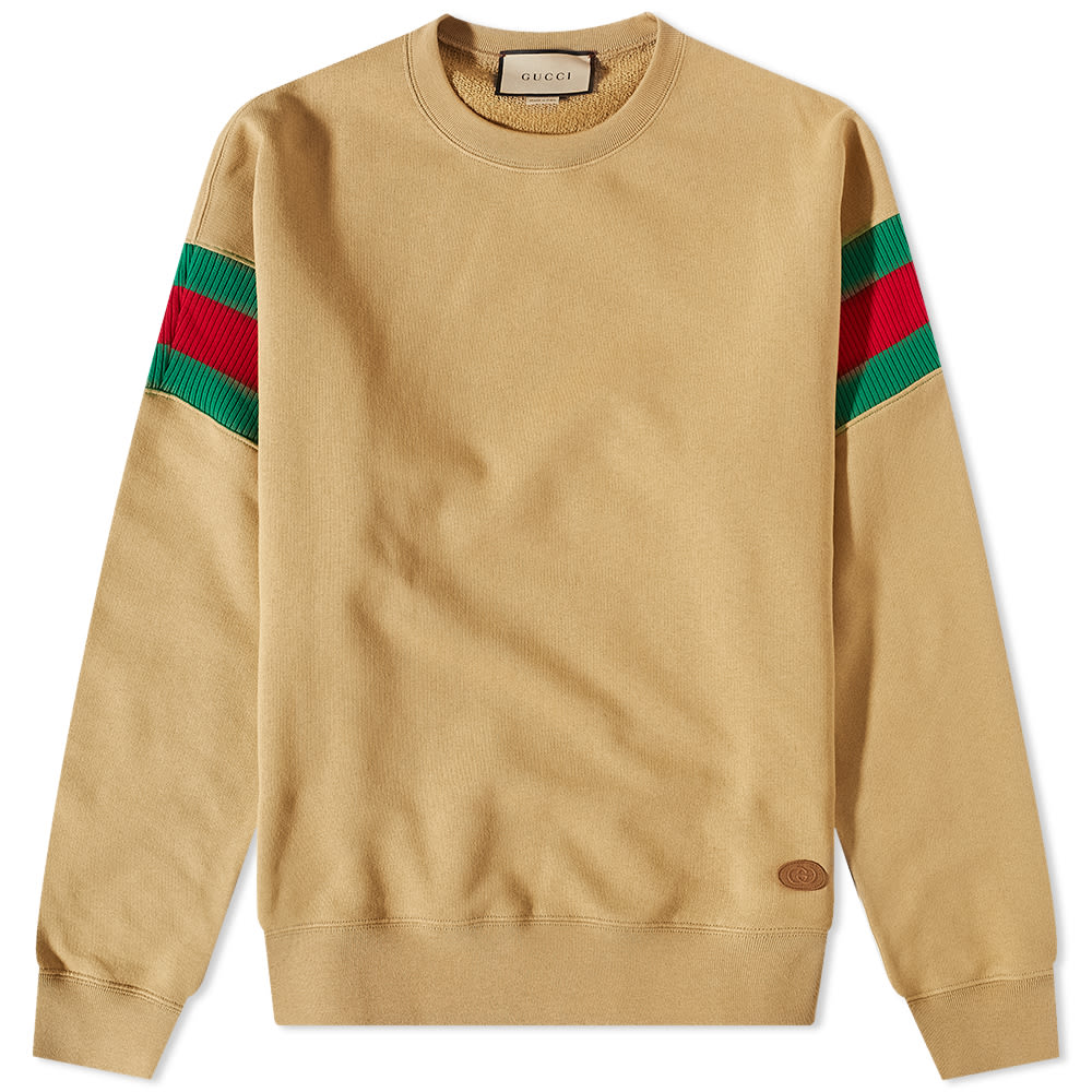 Sweater Gucci GRG Sleeve Crew Neck Beige | 729666-XJEUQ-2293, 0