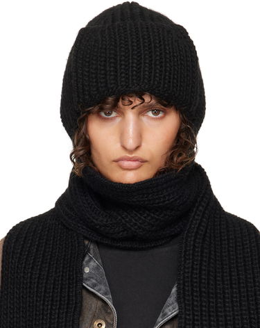 Beanie We11done We11done Chunky Knit Muffler & Beanie Set Sort | WD-KH3-24-642-U-BK, 0