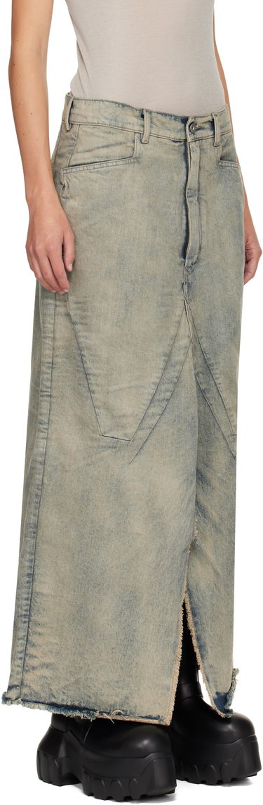 Nederdel Rick Owens Rick Owens Concordians Long Slivered Denim Midi Skirt Blå | RP02E4367 DWG, 1