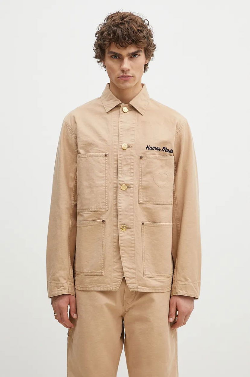 Jakke Human Made Washed Duck Coverall Jacket Beige | HM28JK013