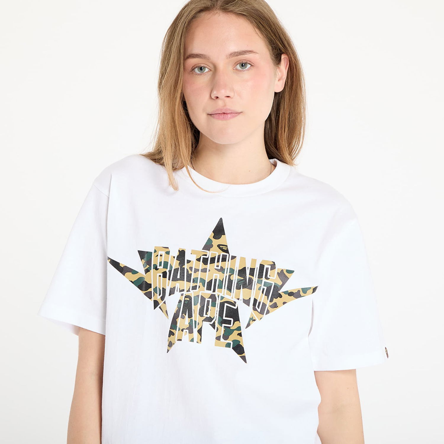 T-shirt BAPE A BATHING APE 1st Camo Twin Star NYC Tee Hvid | 001TEL301013MWHD, 1