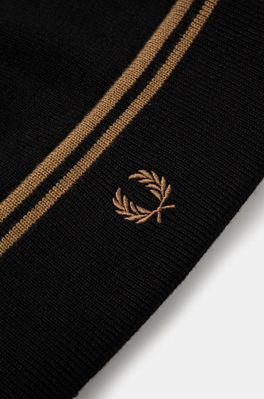 Beanie Fred Perry Twin Tipped Merino Wool Beanie Sort | C9150.S77, 1