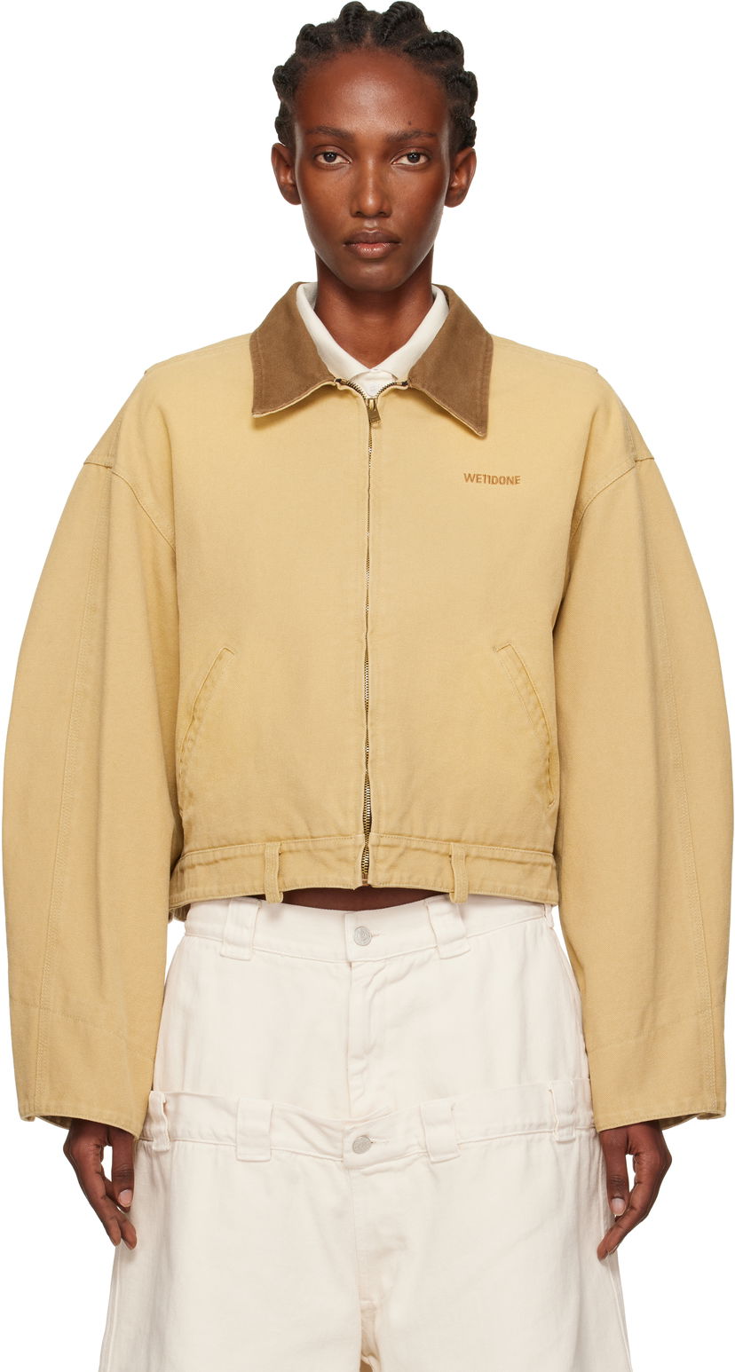 Jakke We11done We11done Washed Work Cropped Jacket Beige | WD-JK2-25-008-W-BG