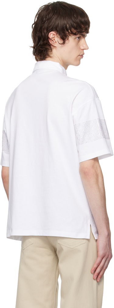 Polo skjorte Coperni Coperni Crystal Striped Polo Hvid | COPJS117CRF5026MEN, 2