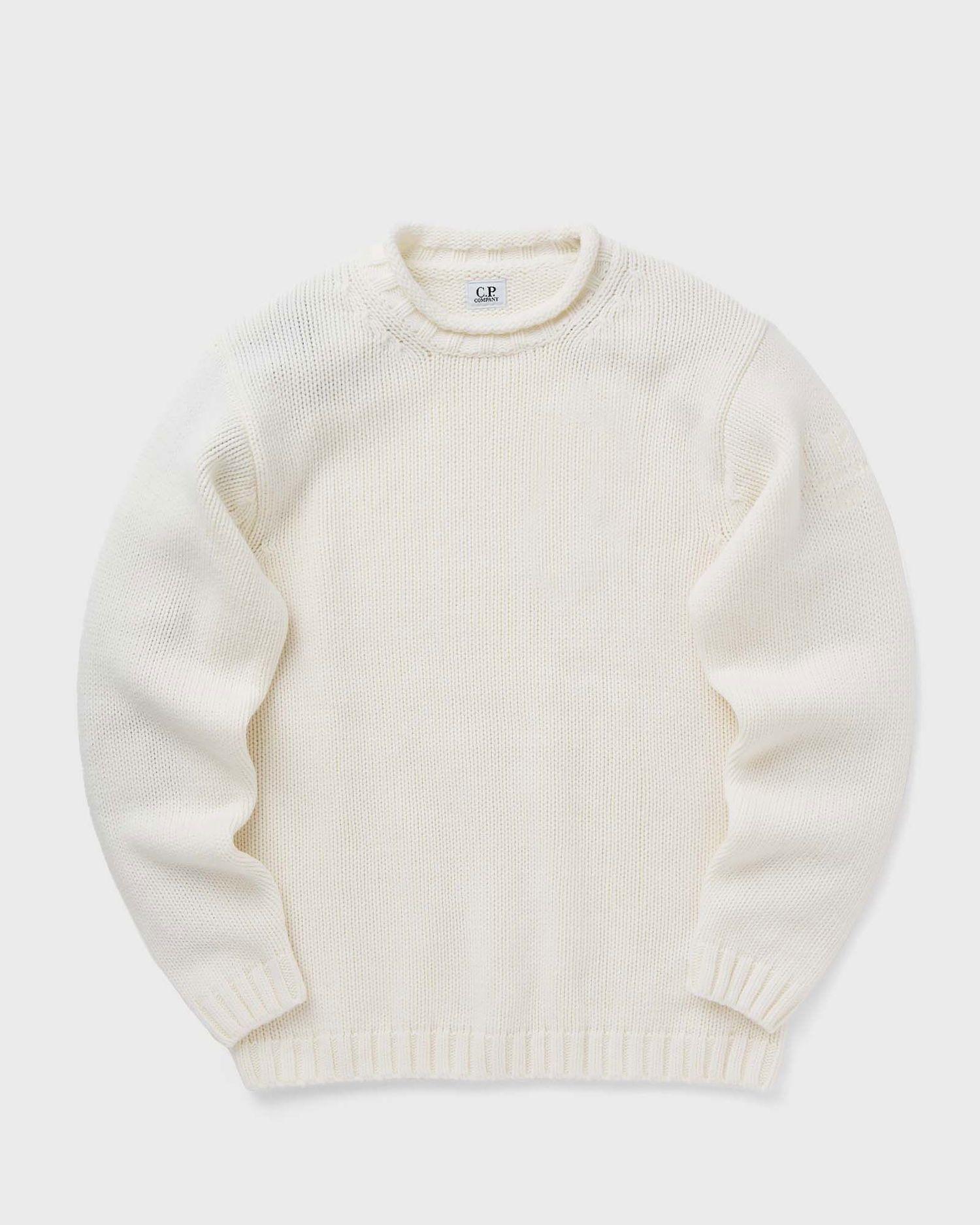 Sweater C.P. Company LAMBSWOOL GRS BOXY MOCK NECK KNIT Hvid | 17CMKN171A110149A-103, 0