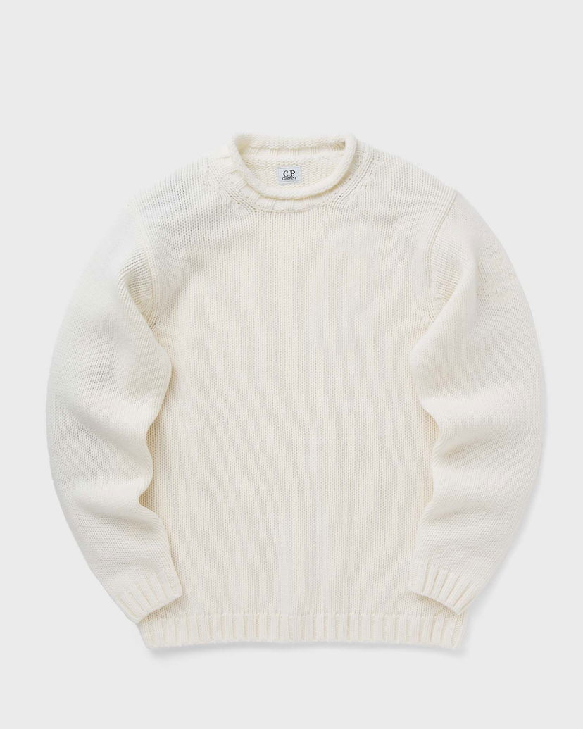 Sweater C.P. Company LAMBSWOOL GRS BOXY MOCK NECK KNIT Hvid | 17CMKN171A110149A-103