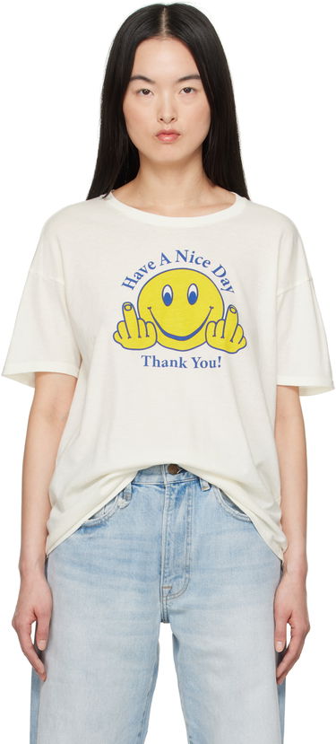 T-shirt R13 R13 'Have A Nice Day' Relaxed T-Shirt Hvid | R13WK141-K120B, 0