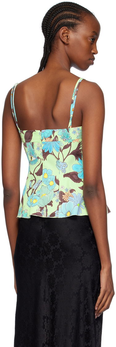 Tanktop Stella McCartney Stella McCartney Floral Print Peplum Camisole Grøn | 6T01583DS300, 2